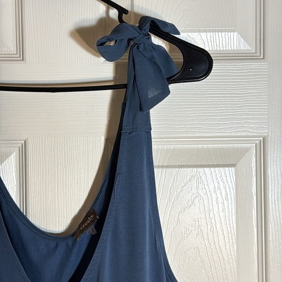 Crosby Blue sheer tie shoulder tank top modal bland oversized size XL - Picture 2 of 7